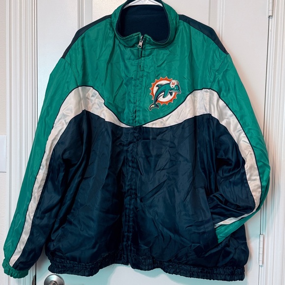Miami Dolphins Reversible Jacket XXL NFL Embroidered 90s -100% Proceeds Donated - Picture 7 of 16